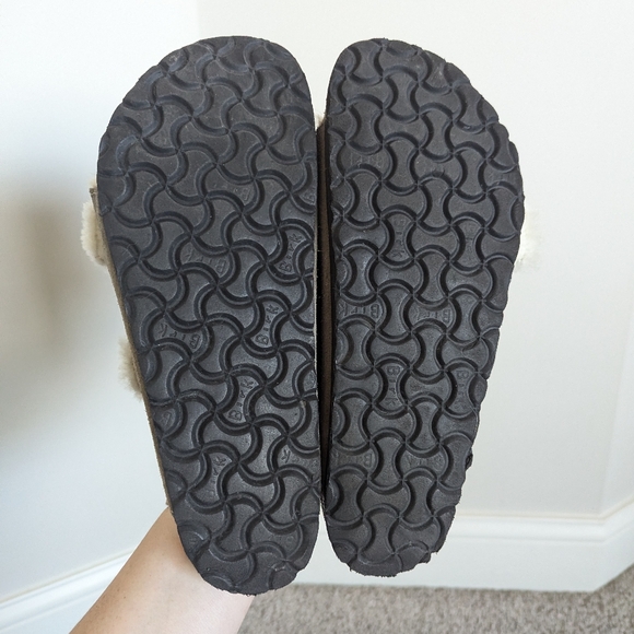 Birkenstock Arizona Shearling - Stone Coin Grey Suede sz 40 US 9-9.5 - Picture 6 of 6